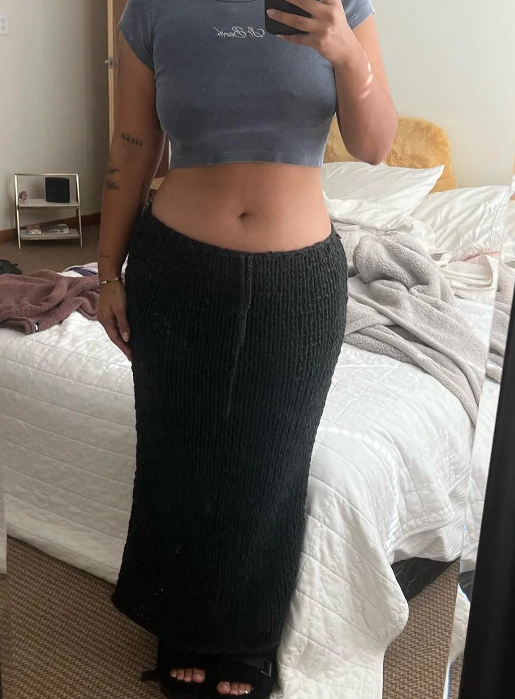 Black Knit Maxi Skirt