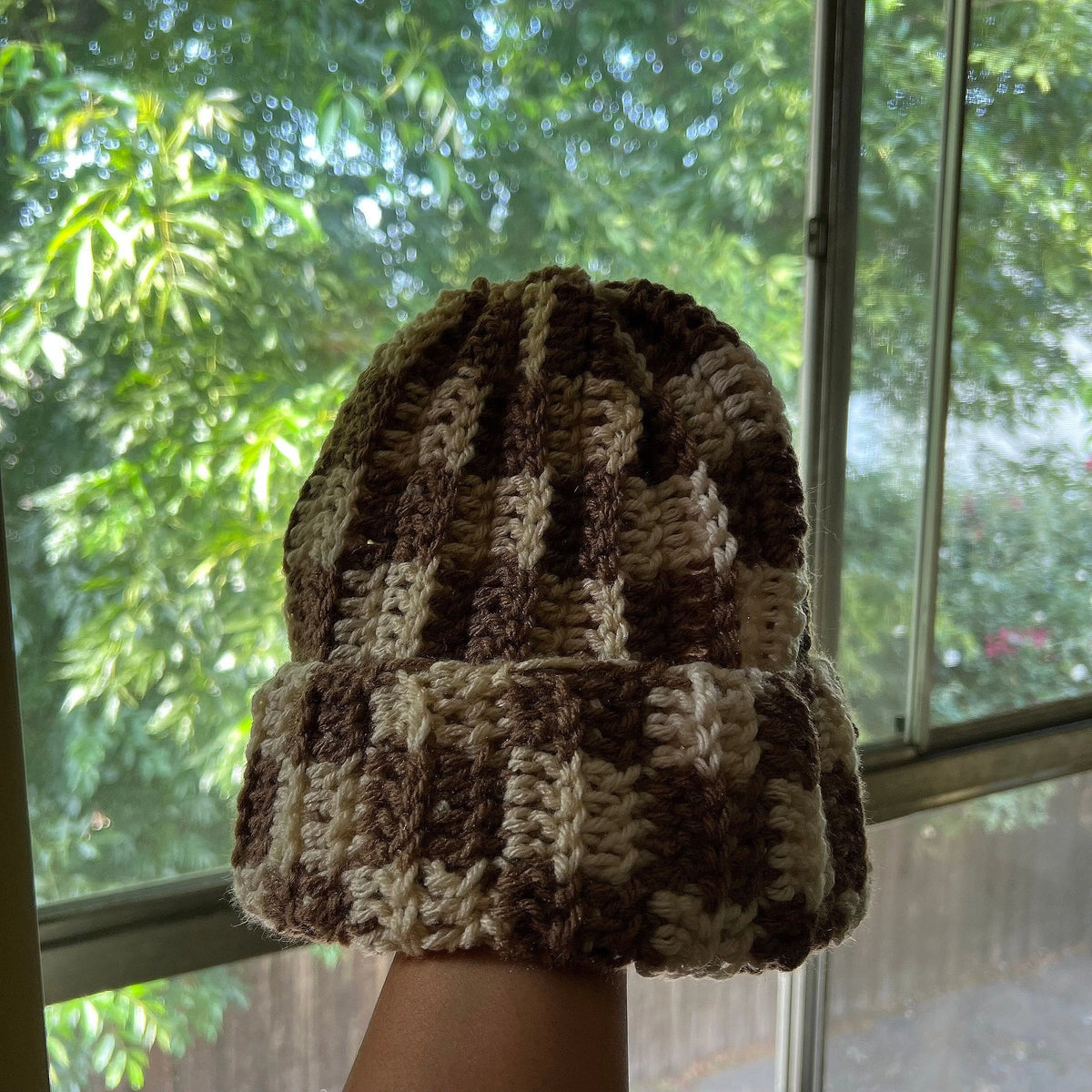 Wood Checker Beanie