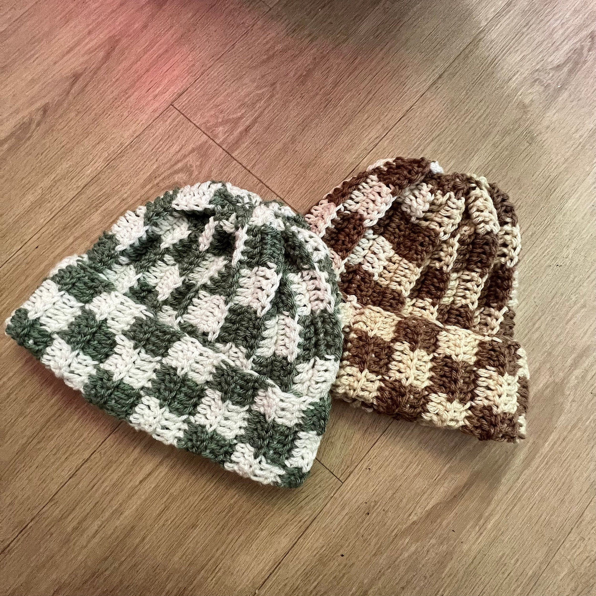 Green Checker Beanie