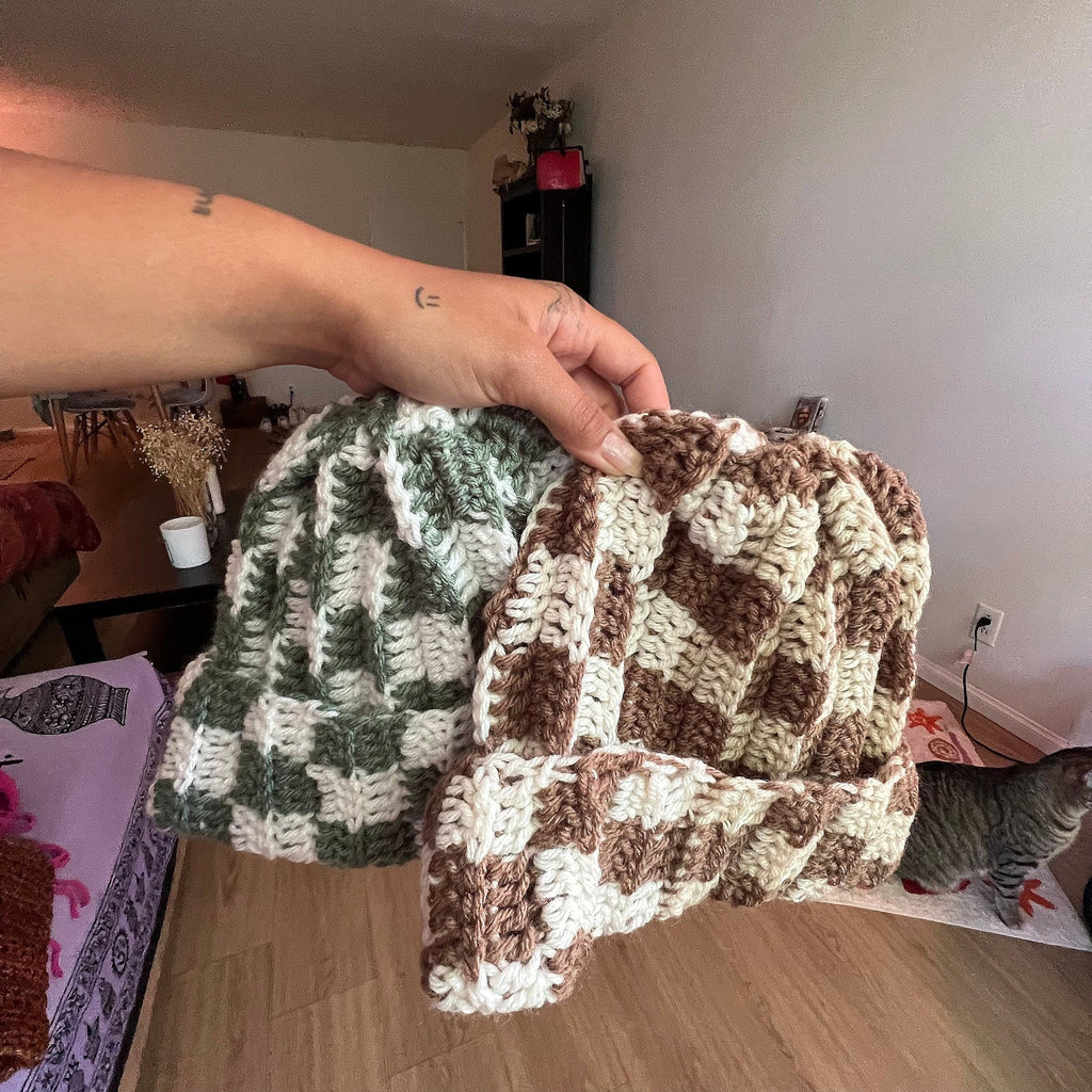Wood Checker Beanie